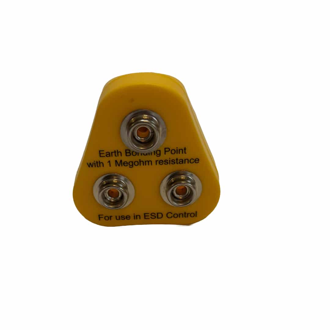 ESD aardingsstekker 3x10mm noppen met 1 meg-ohm weerstand voor veilige elektrostatische ontlading